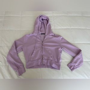 Brandy Melville Cropped Zip Up Sweatshirt